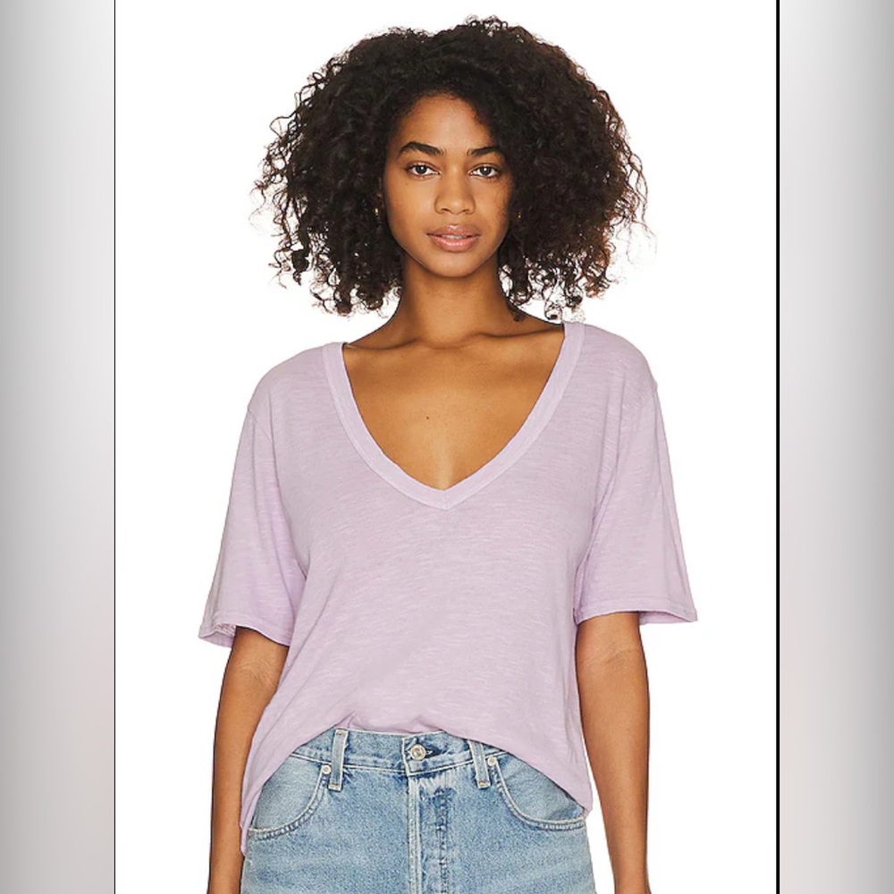 CITIZENS OF HUMANITY Cecilie Relaxed V Neck in Lavender Size XS